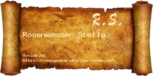 Rosenwasser Stella névjegykártya